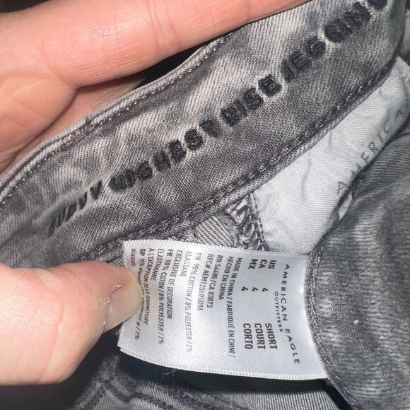 American Eagle washed gray curvy highest rise 4 short jeggings - Picture 2 of 3